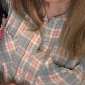 Blue & pink button down